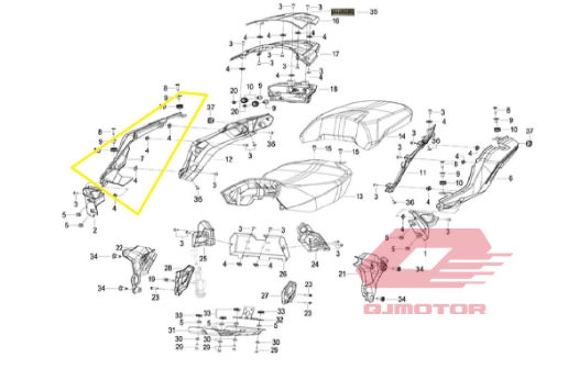 QJ SRT 550 X ARKA GRENAJ SAĞ GRİ MAVİ