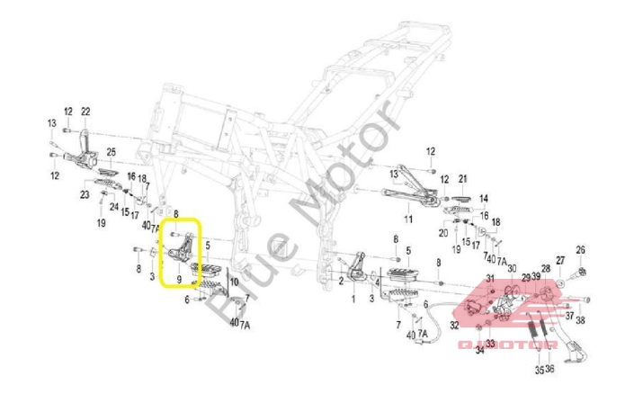 QJ SRV 550 ST ÖN BASAMAK BRAKETİ SAĞ