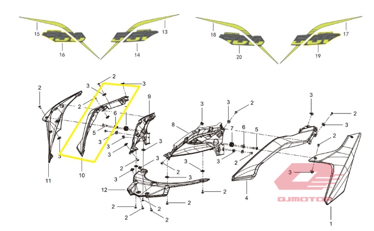 QJ SRT 550 X ÖN BURUN SAĞ ÇITA SARI