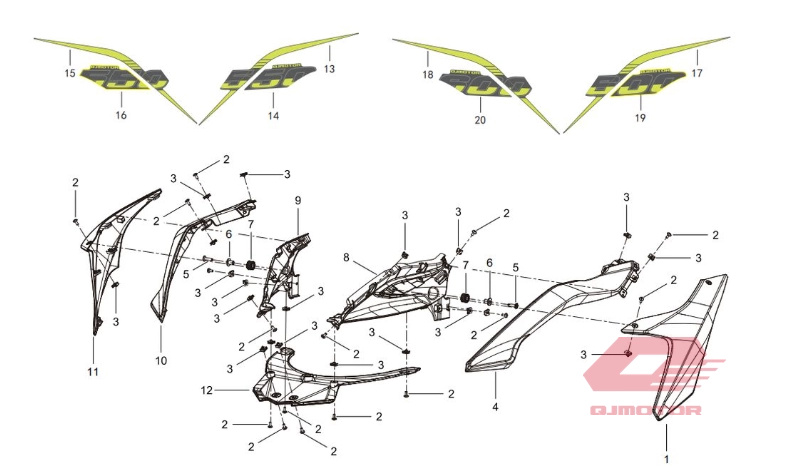 QJ SRT 550 X ÖN BURUN SOL ÇITA KIRMIZI