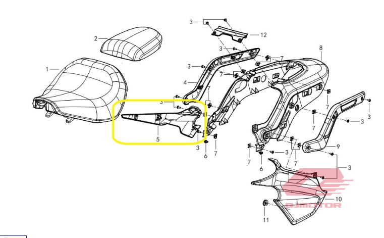 QJ SRV 550 ST SELE ALTI SAĞ KAPAK
