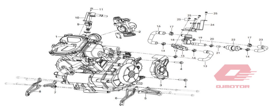 QJ SRK 125 S KELLE MOTOR KOMPLE