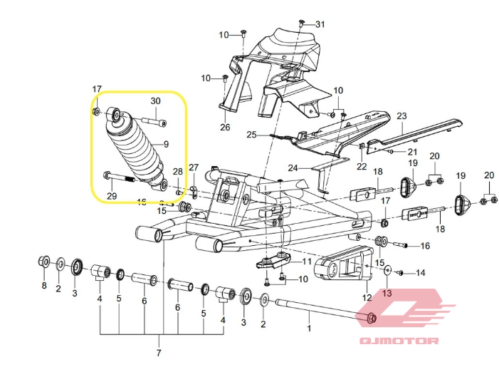 QJ SRK 125 R ARKA AMORTİSÖR