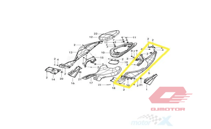 QJ SRK 125 R YAN GRENAJ SOL SİYAH GRİ MAVİ