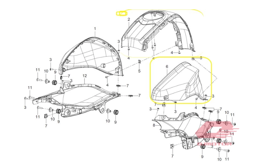 QJ SRK 125-R DEPO YAN GRENAJI SOL SİYAH MAVİ
