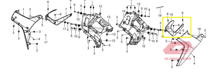 QJ SRK 125 R SAĞ YAN PANEL DEKORATİF KAPAK