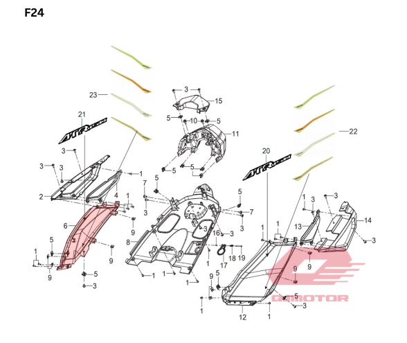 QJ ATR 125 ARKA YAN GRENAJ SAĞ GRİ YEŞİL