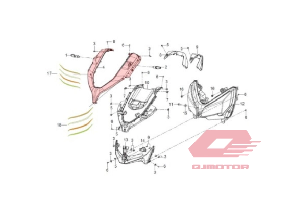 QJ ATR 125 FAR ÜST MUHAFAZA GÜMÜŞ SARI