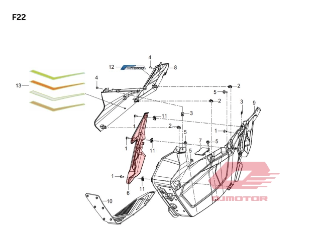 QJ ATR 125 SAĞ BASAMAK ÜST ÇITA SİYAH GÜMÜŞ