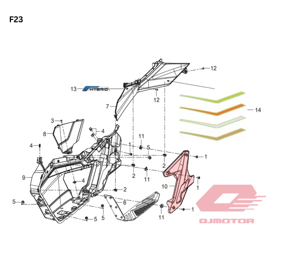 QJ ATR 125 SOL BASAMAK ÜST ÇITA SİYAH GÜMÜŞ