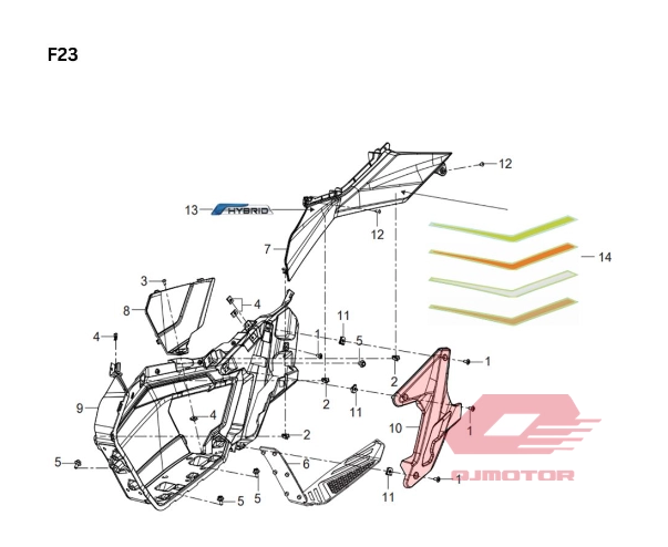 QJ ATR 125 BASAMAK DEKORU SİYAH SOL
