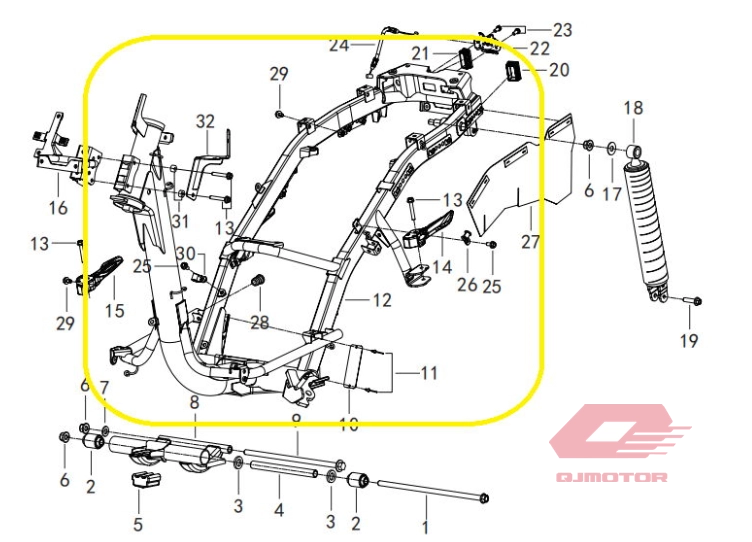 QJ LTM 125 MOTOR ŞASESİ