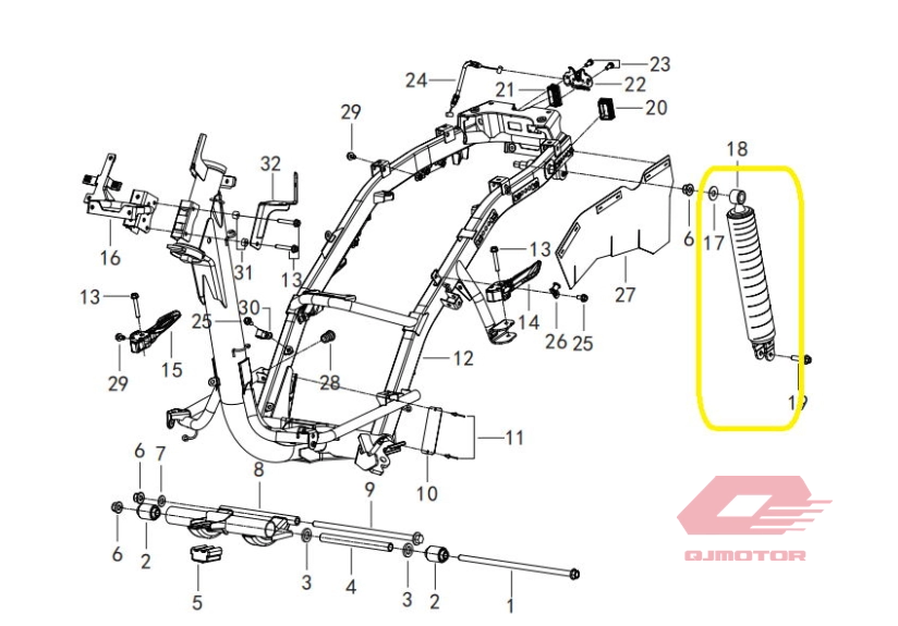 QJ LTM 125 ARKA AMORTİSÖR