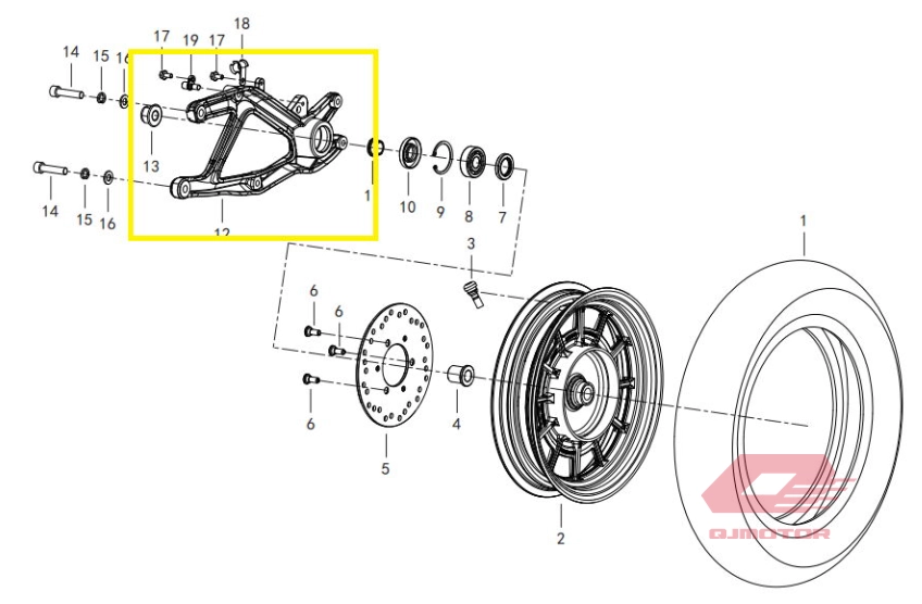 QJ LTM  VPS 125 ARKA MAŞA MAFSAL