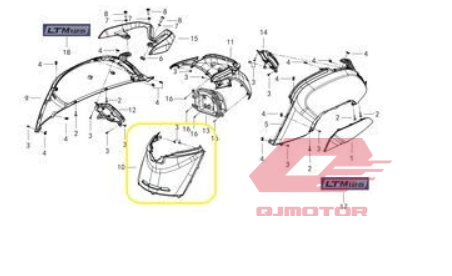 QJ LTM 125 ARKA ORTA BİRLEŞTİRİCİ MAVİ