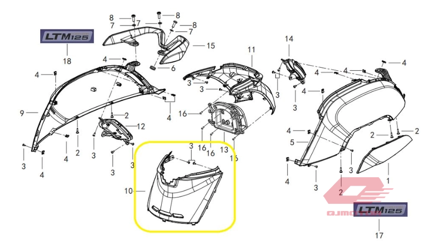 QJ LTM 125 ORTA BİRLEŞTİRİCİ KIRMIZI