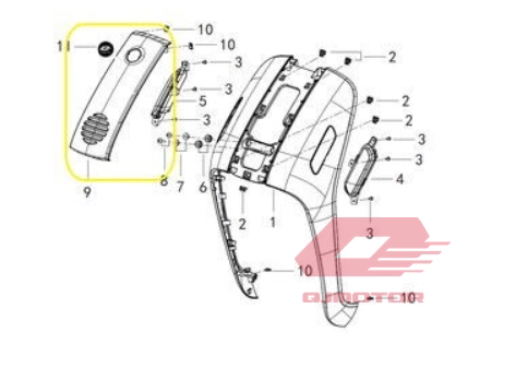 QJ LTM 125 ÖN GRENAJ ORTA ÇITASI BEYAZ
