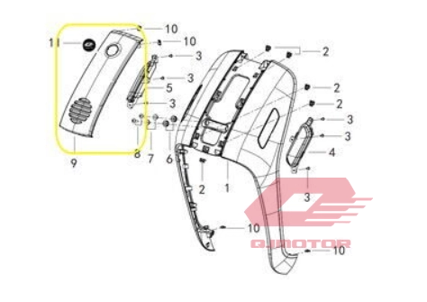 QJ LTM 125 ÖN GRENAJ ORTA ÇITASI MAVİ