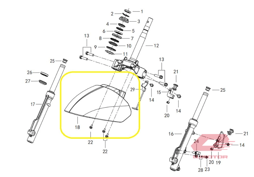 QJ LTM 125 ÖN ÇAMURLUK YEŞİL
