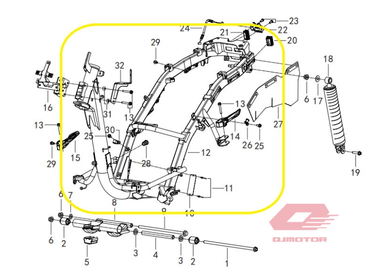 QJ LTM 125 MOTOR ŞASESİ
