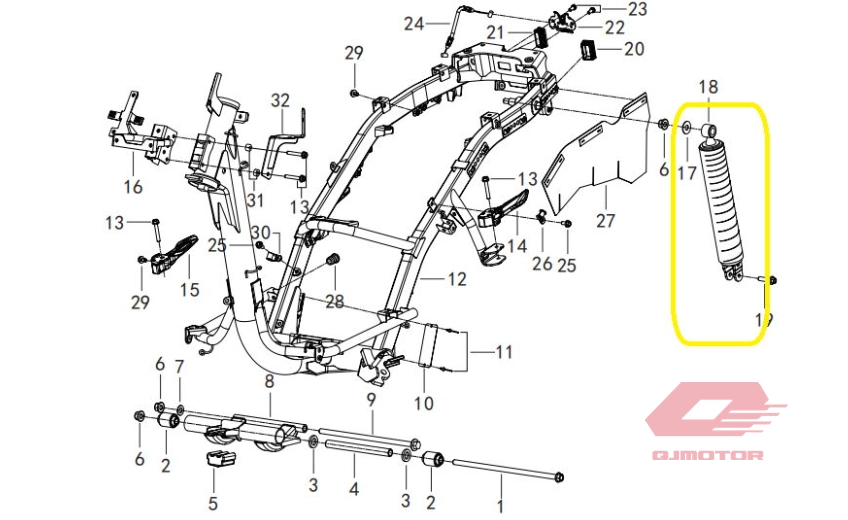 QJ LTM 125 ARKA AMORTİSÖR