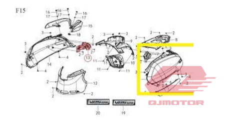 QJ VPS 125 ARKA YAN PANEL SAĞ BEYAZ