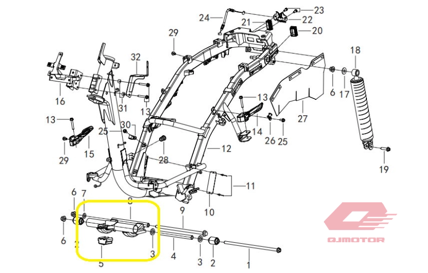 QJ VPS 125 LTM 125 MOTOR ASKI BRAKETİ
